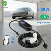 Station de recharge portable pour véhicules électriques de 3,5 kW pour usage domestique avec courant réglable, design compact mural, recharge rapide et sécurisée