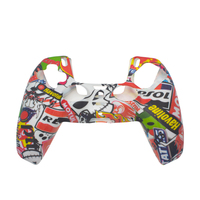 Bunter Hydro-Dipping-Schutz Graffiti-Stil Rutschfester Gamepad Silikonüberzug für PS5-Controller Gummi-Hülle