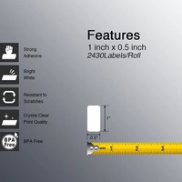 Rouleau d'étiquettes thermiques directes adhésives durables de 0,5 po x 1 po, blanches, petites, pour codes-barres SKU et prix, compatibles avec les imprimantes thermiques Zebra et Rollo