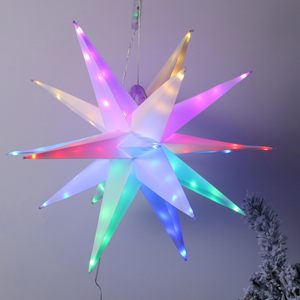 Estrella Morava LED de 23 Pulgadas, Estrella de Papel 3D de 18 Puntas, Colgante, Impermeable, para Decoración Navideña del Hogar, Fiestas, Porche, Jardín - Product Image 2