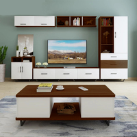 Table basse multifonctionnelle de style moderne, vente en gros directe d'usine, ensemble de meuble TV et table basse en bois massif