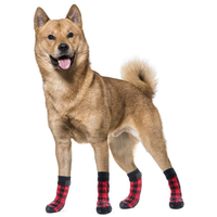 Chaussettes pour animaux de compagnie en tricot à bas prix, luxueuses, mignonnes, imprimées avec des chiens, antidérapantes, protège-pattes, chaussures d'hiver pour Noël