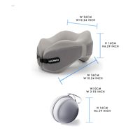 Oreiller de voyage ergonomique en mousse à mémoire de forme pour le cou et la tête, portable, soulagement des douleurs cervicales, écologique, antibactérien, respirant, nettoyage facile