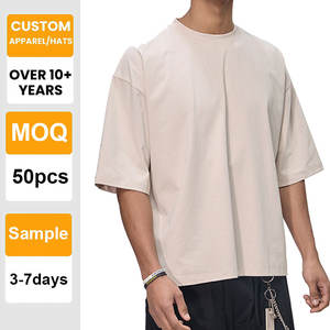 Camiseta de Alta Calidad con Logotipo Personalizado, Lisa, Hombros Caídos, Gruesa, 100% Algodón, Impresión al por Mayor, Bordado para Hombre - Product Image 1