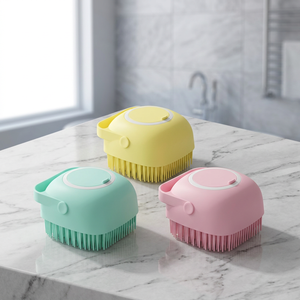Pochette de lavage multifonctionnelle imperméable pour chat et chien Mucit Home, distributeur de shampoing, brosse de lavage pour animaux de compagnie, fonction de massage, plastique/silicone - Product Image 2