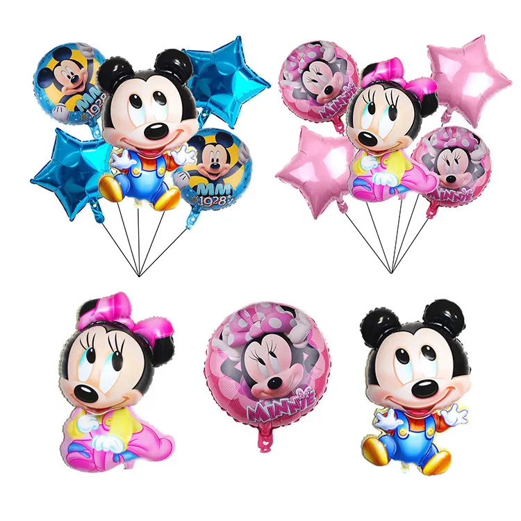 गर्म डिजाइन कार्टून गुब्बारे प्यारा मिकी Minnie पन्नी गुब्बारा के लिए बच्चे खुश जन्मदिन की सजावट स्वयं inflatable खिलौने