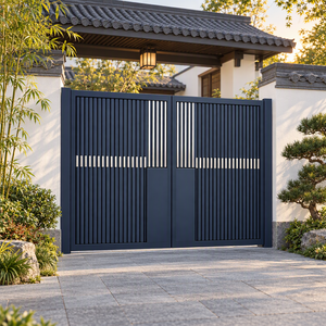 Portail coulissant automatique en aluminium sur mesure Zhanjiang, à lames verticales, pour cour, offrant une intimité et une sécurité accrues, pour usage résidentiel. - Product Image 4