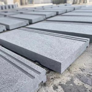 หินแกรนิตธรรมชาติงาสีดําและสีขาวสีเทาเปลวไฟพุ่มไม้ตอกขั้นตอนปูหินบันไดแผ่นรองเท้า - Product Image 5