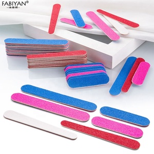 Papier de verre émeri 100/180 double face Mini <span class=keywords><strong>lime</strong></span> à ongles en <span class=keywords><strong>bois</strong></span> double face en 100 pièces emballées dans un sac OPP - Product Image 5