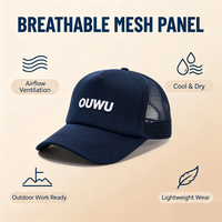 Casquette Trucker 5 Panneaux en Mousse avec Dos en Maille, Couronne Structurée, Respirante, Logo Brodé Personnalisé, OEM, Vente en Gros, Petites Séries 25 Pièces