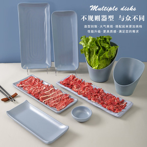 จานเมลามีนทรงสี่เหลี่ยม สีพื้น ทนทาน สำหรับใช้ในงานปาร์ตี้ - Product Image 4