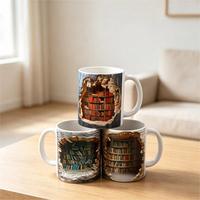 Tasses à café en céramique personnalisées avec impression par transfert thermique, 320 ml, 11 oz, vaisselle en porcelaine vierge, gobelets à eau pour l'exportation