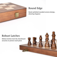 Échiquier pliant Portable voyage tournoi plateau de jeu pour adultes enfants jeu d'échecs en bois avec pièces magnétiques
