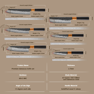 Ensemble <span class=keywords><strong>de</strong></span> couteaux <span class=keywords><strong>de</strong></span> chef professionnels <span class=keywords><strong>de</strong></span> <span class=keywords><strong>cuisine</strong></span> Grandsharp 67 couches 10cr15mov ensembles <span class=keywords><strong>de</strong></span> couteaux en acier damas manche en ébène et bois solidifié - Product Image 5