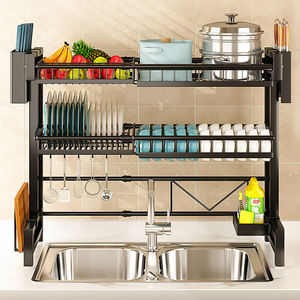 Escurridor de Platos de Metal de Doble Nivel, Ecológico, No Plegable, para Colocar Sobre el Fregadero, para Secar y Almacenar Platos y Tazones - Product Image 6