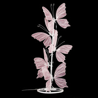 Lumières décoratives de scène de mariage de haute qualité, accessoires, lampes, ailes de tulle papillon, simulation de papillon, lumières de route.