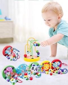 Bé Montessori giáo dục Math Đồ chơi bằng gỗ mini vòng tròn Bead dây Mê Cung roller coaster Bàn tính câu đố đồ chơi trẻ em trai cô gái - Product Image 2