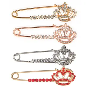 Wholesale Alloy Star & Chain Tassel Charms Safety Pin Brooch 