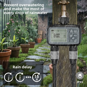 2 Zone Digital Water <b>Timer</b> Large Screen Programmable Automatic Irrigation Valve <b>Timer</b> Outdoor Garden Hose Water Controller - Product Image 3