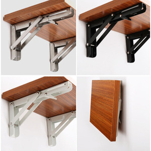 Paslanmaz çelik katlanır menteşe uzay tasarrufu ağır üçgen katlanabilir RV masa duvara monte raf için çalışma masası parantez - Product Image 6