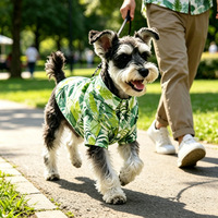 Chemise pour chien à imprimé feuilles tropicales hawaïennes, en polyester respirant, vêtements d'été à deux pattes pour petits chiens, Teddy, Shih Tzu