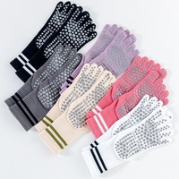 Chaussettes OEM personnalisées pour femmes, à cinq orteils, avec grip en silicone, multicolores, antidérapantes, pour Pilates et Yoga, avec séparateurs d'orteils, marque privée