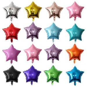 2024 New High-quality Colorful Foil Balloons With Hearts And Stars 18 Inch American Version Of Star Aluminum Film Balloon