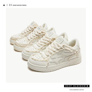 Chaussures de sport décontractées de luxe pour hommes, chaussures en toile respirantes style automne/hiver, chaussures de skate à semelle épaisse - Product Image 4