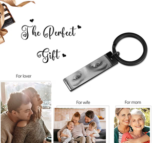 Jietao Custom in acciaio inossidabile <span class=keywords><strong>portachiavi</strong></span> in bianco occhi umani foto Laser <span class=keywords><strong>nome</strong></span> inciso sul lato posteriore non sbiadisce impermeabile regalo per mamma papà - Product Image 5