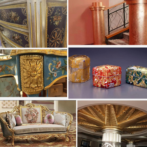 Tấm Lá Vàng Giả Ý 16X16Cm Tấm Lá Kim Loại Lá Đồng Cho Đồ Nội Thất Thủ Công Nghệ Thuật Làm Móng Tay Trang Trí Thủ Công - Product Image 2