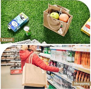 Promotional Shopping Travel Gifts Wedding Kitchen Diy Reusable <b>Tote</b> Inner Bags Small Jute Bag With <b>Zip</b> - Product Image 6