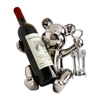 Tmy Luxe Haut de gamme Moderne Portable Porte-bouteilles en céramique Ornement Ours Violent pour Décoration de salon, de maison et de fête