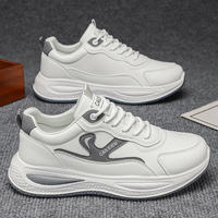 M8812 Nouvelles baskets tendance pour hommes en cuir PU respirant, chaussures de course polyvalentes blanches, chaussures de sport et de loisirs pour hommes 2026