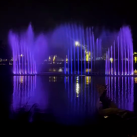 Fontaine musicale de danse extérieure résistante à l'eau en acier inoxydable avec lumières colorées DMX512 flottantes à prix compétitif pour lac