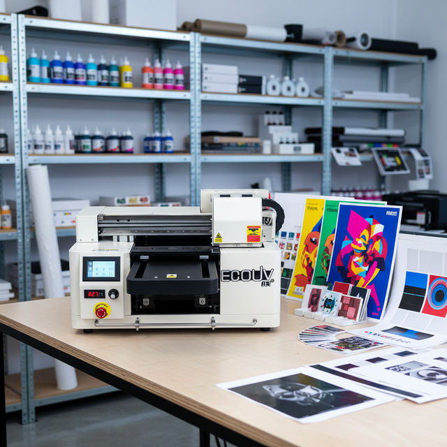 New Smart Desktop Automatic UV Flatbed Printer with Water Circulation Cooling and Touchscreen for PVC Pen Glass Stone