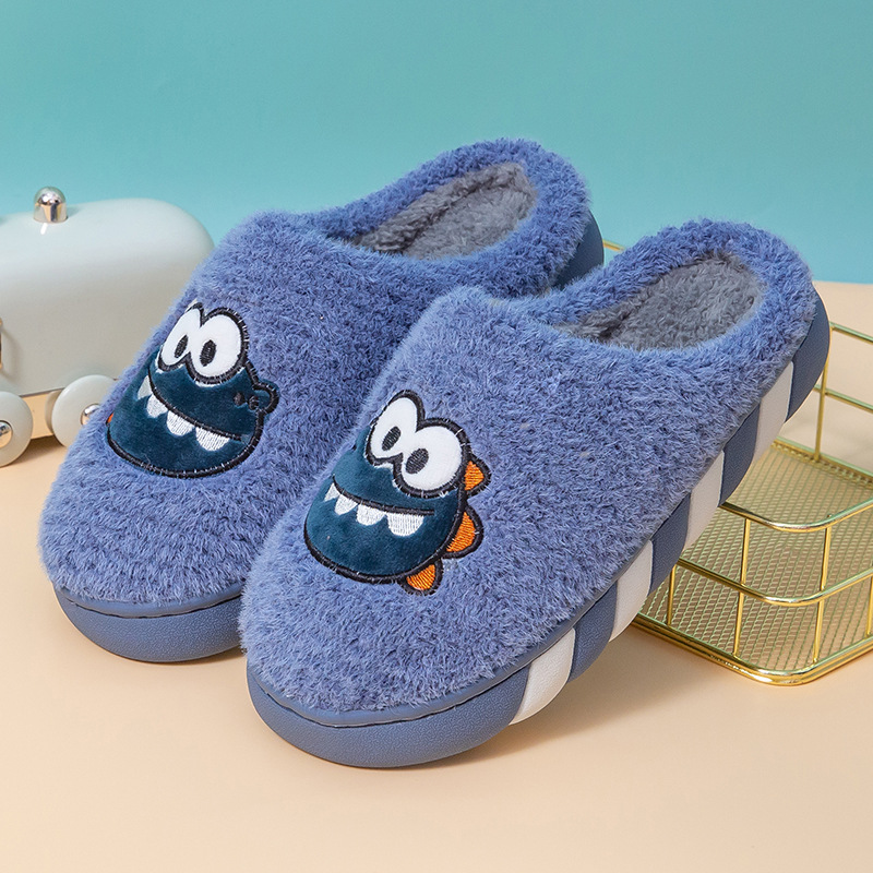 Новинка от производителя осенне-зимние хлопковые тапочки с утолщенной подошвой Симпатичные домашние детские тапочки для родителей и детей с мультяшным рисунком