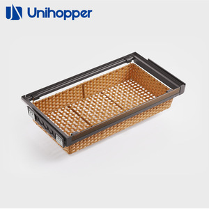 Cooper Glass Latte PVC Rattan Storage <b>Basket</b> Rectangular Durable Clothes Organizer <b>Wardrobe</b> Drawer Pull-out - Product Image 4