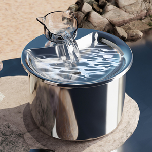 Fuente de agua para gatos con filtro automático de acero inoxidable, dispensador de agua para mascotas, <span class=keywords><strong>bebedero</strong></span> inteligente para mascotas con <span class=keywords><strong>grifo</strong></span>, <span class=keywords><strong>bebedero</strong></span> - Product Image 2