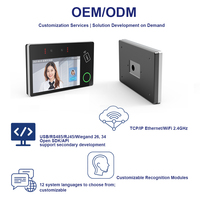 Machine de reconnaissance faciale de 5 pouces avec lecteur d'empreintes digitales et lecteur de cartes