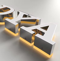 Letrero Comercial con Letras en 3D, Logotipo para Oficina, Interior/Exterior, Retroiluminado, Montado en Pared