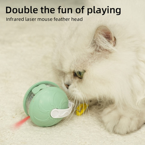 Nuovo Design di Lusso: Giocattolo Elettrico Ecologico per Gatti, Bastone Interattivo Automatico con Effetto Sonoro Realistico di Topo e Pallina - Product Image 3