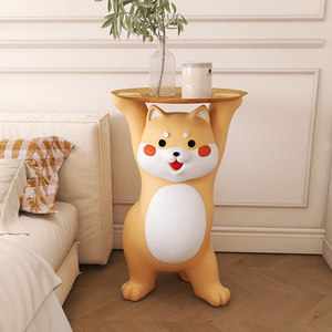 Mueble de TV de Resina Estilo Nórdico para Sala de Estar, Mesa Auxiliar para Sofá, Cama para Perro, Mesa de Noche, Estante de Almacenamiento, Decoración <span class=keywords><strong>Shiba</strong></span> <span class=keywords><strong>Inu</strong></span> - Product Image 3