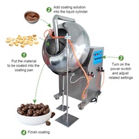 Machine de traitement des cacahuètes enrobées de chocolat et d'amandes, chauffage de confiserie de 1500 mm, assaisonnement, enrobage
