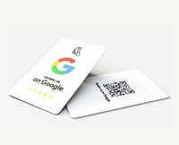 Carte de visite professionnelle NFC programmable ISO 14443A en PVC avec code QR 215, pour réseaux sociaux, avis Google, support mini-étiquette RFID, paiement hôtelier