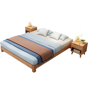 Nordic Solid Wood Tatami <b>Bed</b> Platform Low <b>Bed</b> Natural Walnut Color <b>Space</b> <b>Saving</b> Guesthouse <b>Bed</b> Frame - Product Image 4