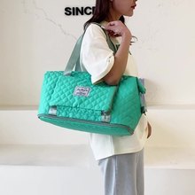 Sac de voyage pliable en nylon, sac de sport de grande capacité pour les voyages de loisirs, rose, violet, noir - Product Image 2