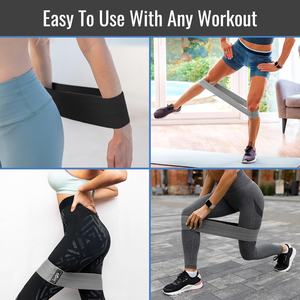 Maßgefertigtes Logo Dehnbares Yoga-Fitness-Studio-Workout Elastisches Stoff-Hüft- und Gesäß-Widerstandsband-Set für Frauen - Product Image 5