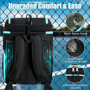 Mochila de Pickleball Impermeable de 33L, Portátil, de Poliéster, con Compartimento para Zapatos, Gancho para Valla y Bolsa para Palas - Product Image 5