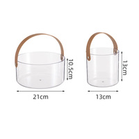 TG-Plastic Corbeille à déchets cylindrique transparente, panier à fruits de pique-nique, accessoire de photographie, seau à glace pour sorties en extérieur, luxe abordable