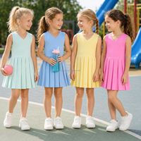 Robe plissée sans manches en tissu de yoga pour filles, tenue pour enfants pour l'école, les fêtes, le quotidien, logo personnalisé, couleur, taille